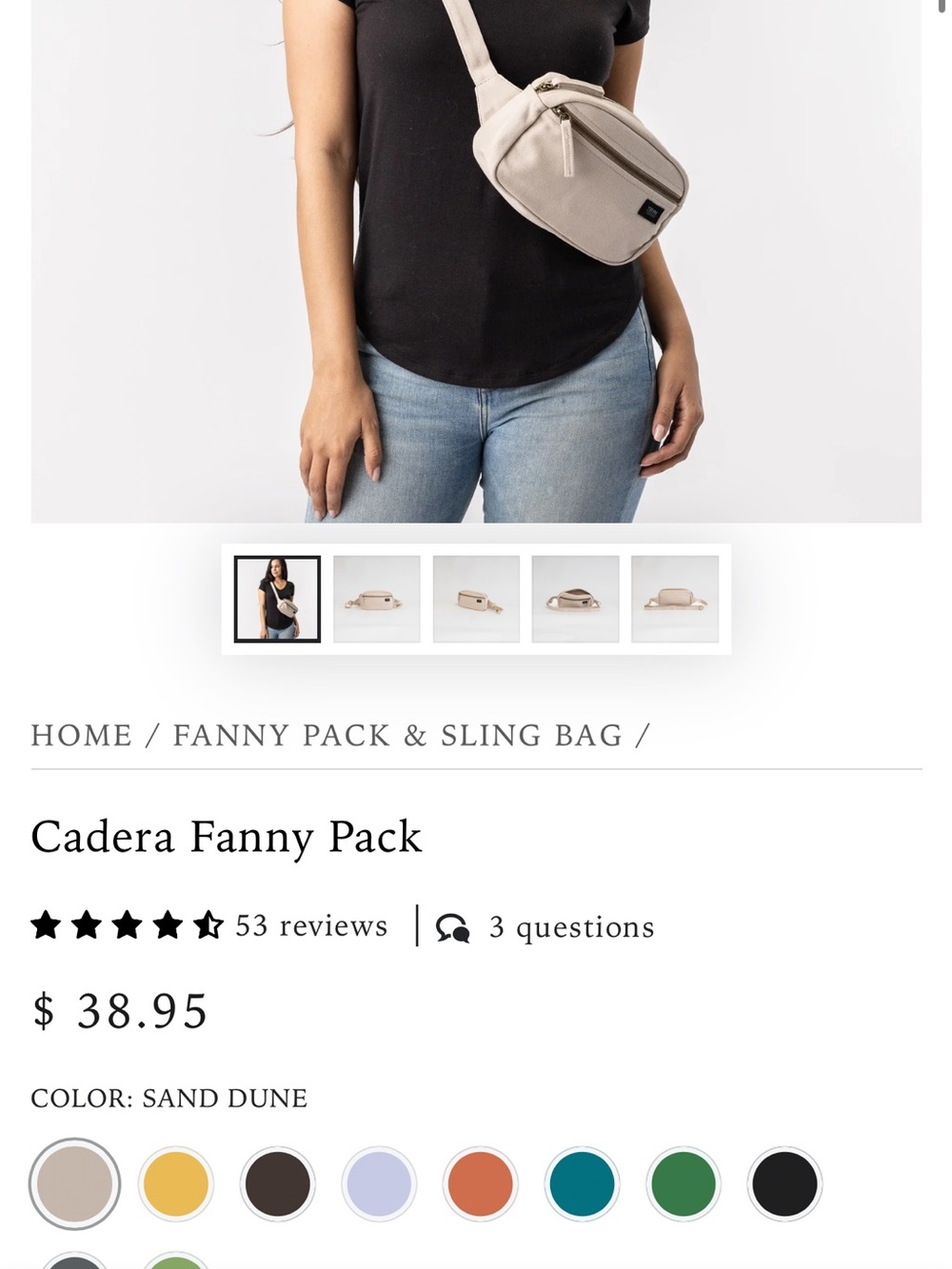 Cadera Fanny Pack Crossbody in Sand Dune